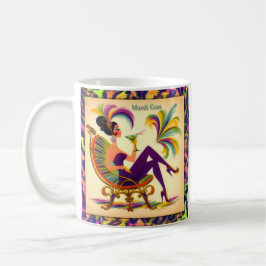 Caneca De Café Mulher futurística do meio século Mardi Gras Marti