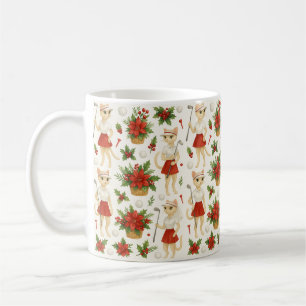 Caneca De Café Mulher Gato Golfista no Natal temida por amante de