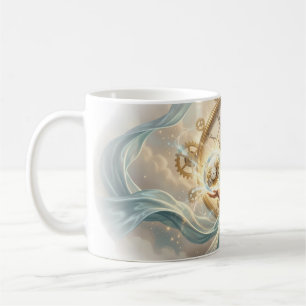 Caneca De Café Mulher Guardiã do Tempo Engrenagens Relógio Esfera