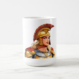 Caneca De Café mulher guerreira grega perfil em clássico