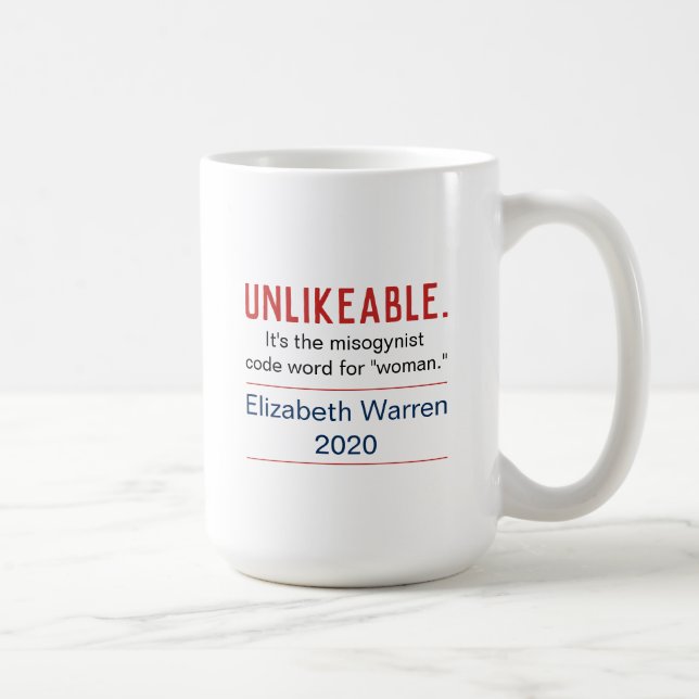 Caneca De Café Mulher Improvável Pro-Elizabeth Warren 2020 (Direita)