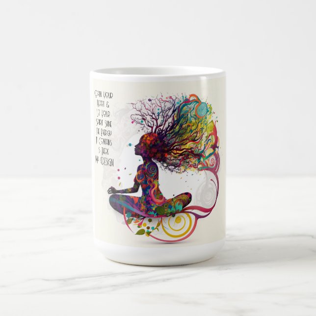 Caneca De Café Mulher inspirada, Open Heart Mug (Centro)
