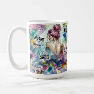Caneca De Café Mulher Inspiradora Colorida