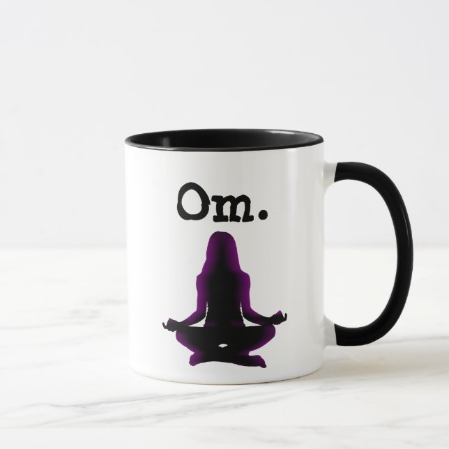 Caneca de Café Mulher Ioga Meditação Om (Direita)