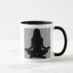 Caneca de Café Mulher Ioga Meditação Om