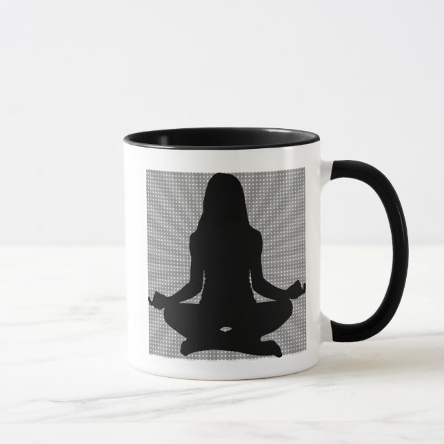 Caneca de Café Mulher Ioga Meditação Om (Direita)