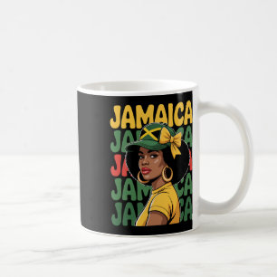Caneca De Café Mulher Jamaicana Garota Bandeira Jamaicana Férias