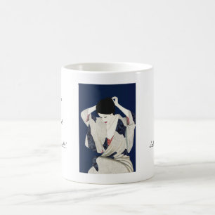 Caneca De Café Mulher japonesa clássica da senhora do cabelo de