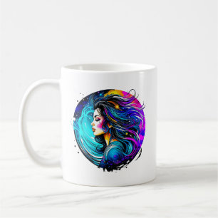 Caneca De Café Mulher Linda Eetérea Nunca Pára De Sonhar