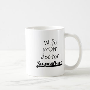 Caneca De Café Mulher Mãe Médica Super Herói Dia de as mães Bonit