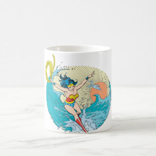 Caneca De Café Mulher Maravilha Céu Oceano