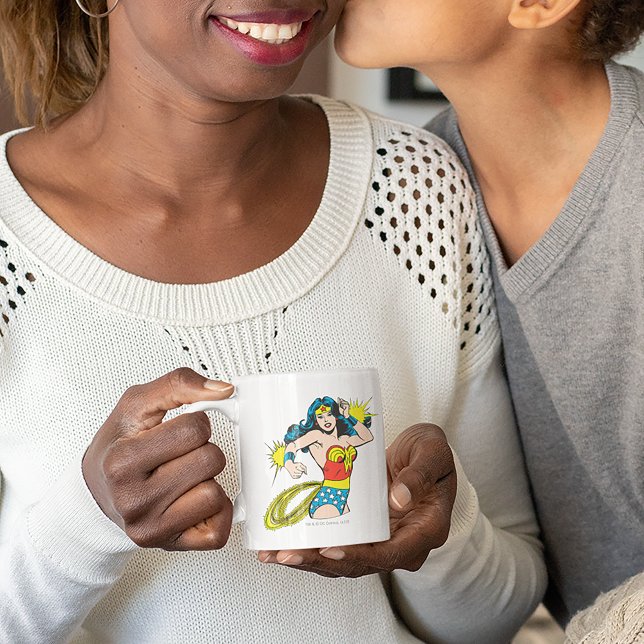 Caneca De Café Mulher Maravilha Gire com Flores (Criador carregado)