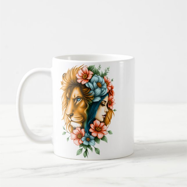 Caneca De Café Mulher maravilhosa cujo cabelo longo e fluido (Esquerda)