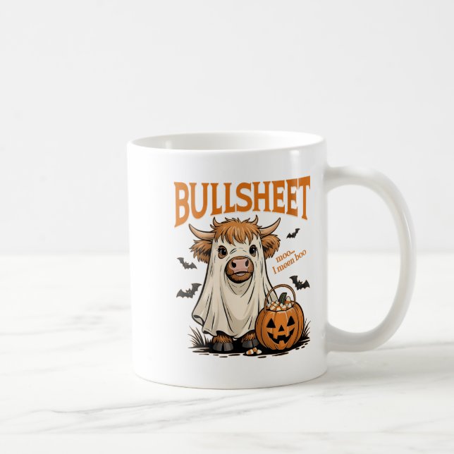 Caneca De Café Mulher Moo... Quero Dizer Boo Bullsheet Highland C (Direita)