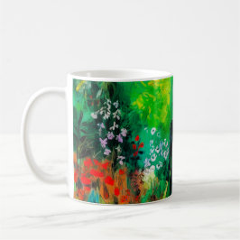 Caneca De Café Mulher no Belo Prado Verde