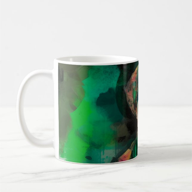 Caneca De Café Mulher nos óculos de sol verde (Esquerda)