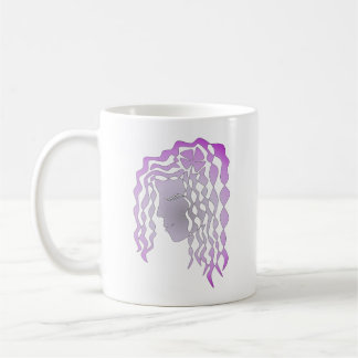 Caneca De Café Mulher Paciente Perpétua Roxa Linha Cinza Arte Mug