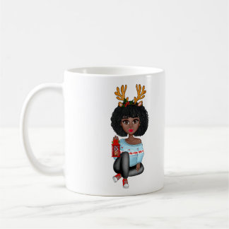 Caneca De Café Mulher Personalizada de Coffee de Natal Colorido