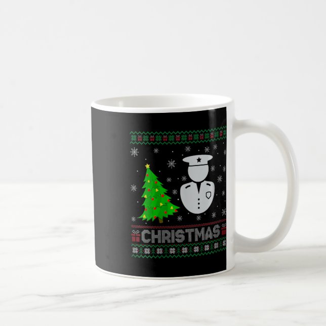 Caneca De Café Mulher Policial Xmas Tree Lighting Feia Natal (Direita)