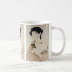 Caneca De Café Mulher Polvilhando o Pescoço por Hashiguchi Goyo