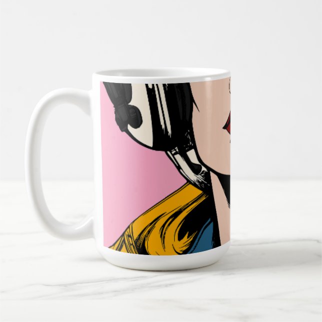 Caneca de Café Mulher Pop Art – Arte em Estilo de  (Esquerda)