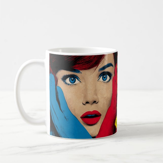 Caneca De Café Mulher Surpresa em Pop Art (Esquerda)