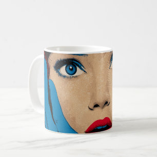 Caneca De Café Mulher Surpresa em Pop Art