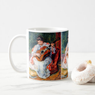 Caneca De Café Mulher tocando violão por Pierre Renoir