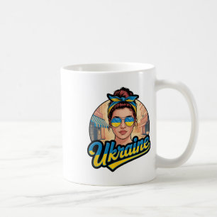 Caneca De Café Mulher Ucraniana Estilo Retro Gráfico Orgulho Cult