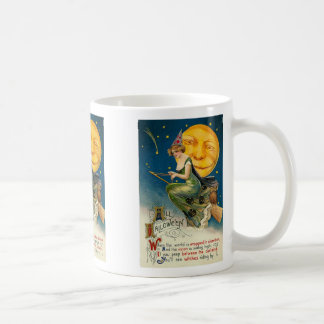 Caneca De Café Mulher Vintage Na Broomstick Mug