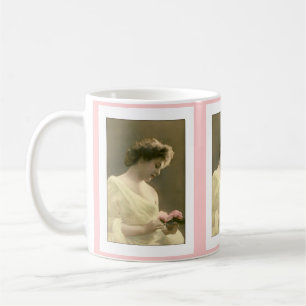 Caneca De Café mulher vitoriana romântica retrospectiva