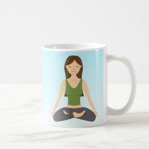 Caneca De Café Mulher Yoga No Lotus Pose