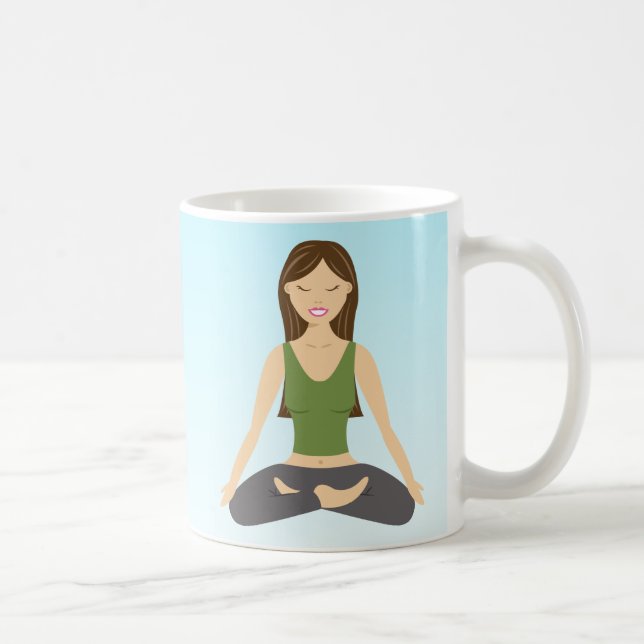 Caneca De Café Mulher Yoga No Lotus Pose (Direita)