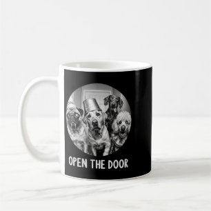 Caneca De Café Mulheres Abra A Porta Cachorros Zumbis Funny Hallo