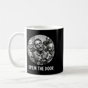 Caneca De Café Mulheres Abra A Porta Cães Zumbis Funny Halloween