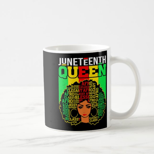 Caneca De Café mulheres afro engraçadas melanina juneteenth rainh (Direita)