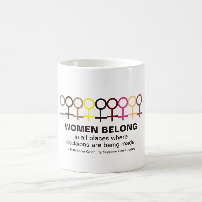 Caneca De Café Mulheres Belong Justiça Ruth Bader Ginsburg Cotaçã (Centro)