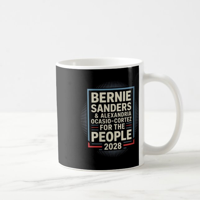 Caneca De Café Mulheres Bernie Sanders E Aoc 2028 Para O Presiden (Direita)