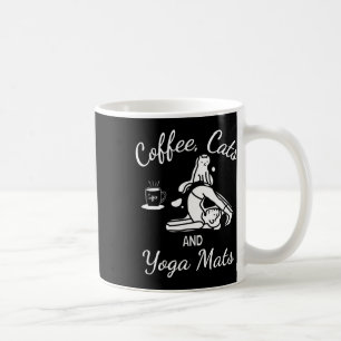 Caneca De Café Mulheres Café Gatos E Tapetes De Yoga - Nome Engra