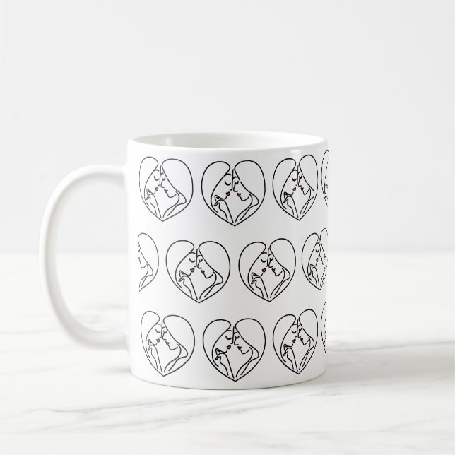 Caneca De Café Mulheres Casais lésbicas minimalistas na arte da l (Esquerda)