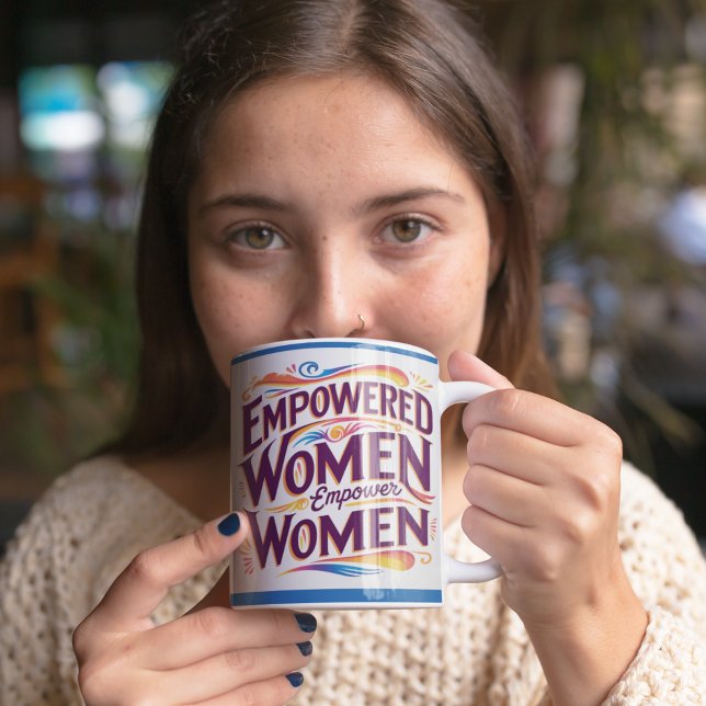 Caneca De Café Mulheres com poder empoderam mulheres mug (Empower someone special with this, "Empowered women empower women" mug! )