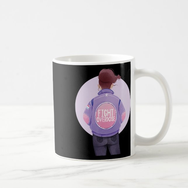 Caneca De Café Mulheres Combatem Sobredosagem Roxo Sobredosagem d (Direita)