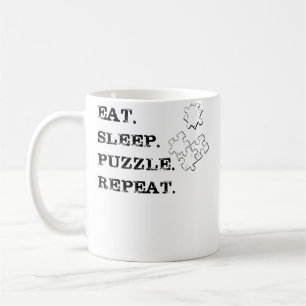 Caneca De Café Mulheres Comem Dormem Quebra-Cabeça Repetem