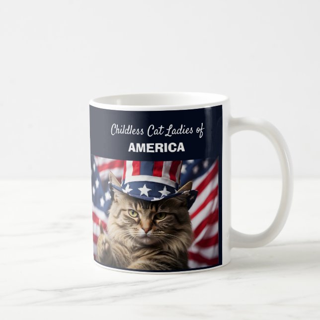 Caneca De Café Mulheres de Gato Infantis da América (Direita)