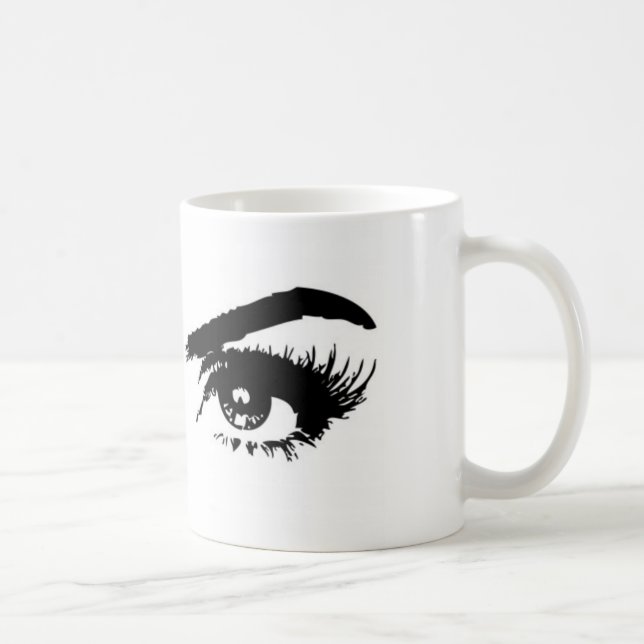 Caneca De Café Mulheres Desenham sobrancelhas (Direita)