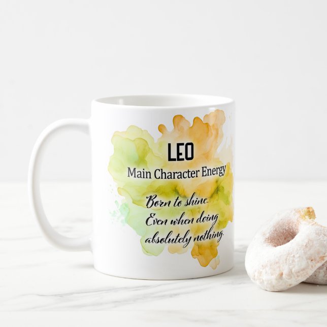 Caneca De Café Mulheres do Zodíaco, Leão (Com Donut)