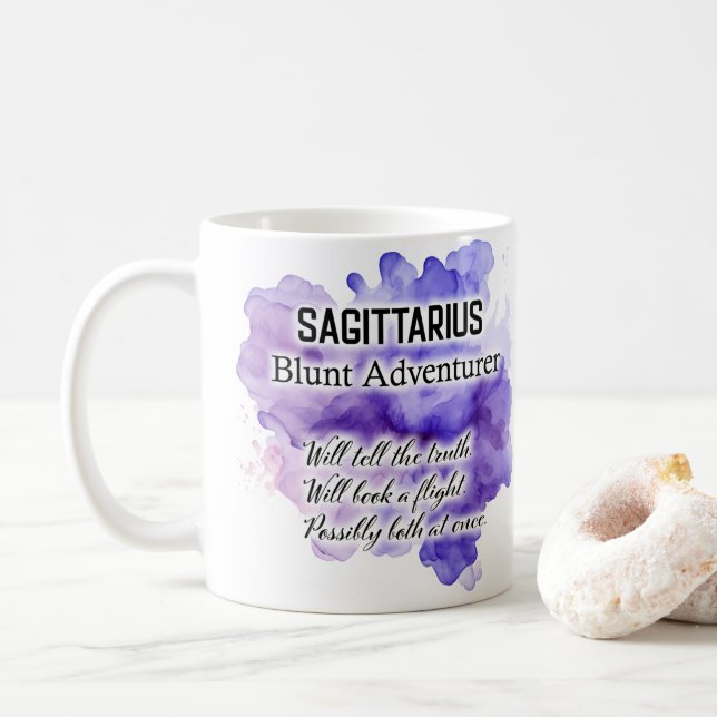 Caneca De Café Mulheres do Zodíaco, Sagitário (Com Donut)