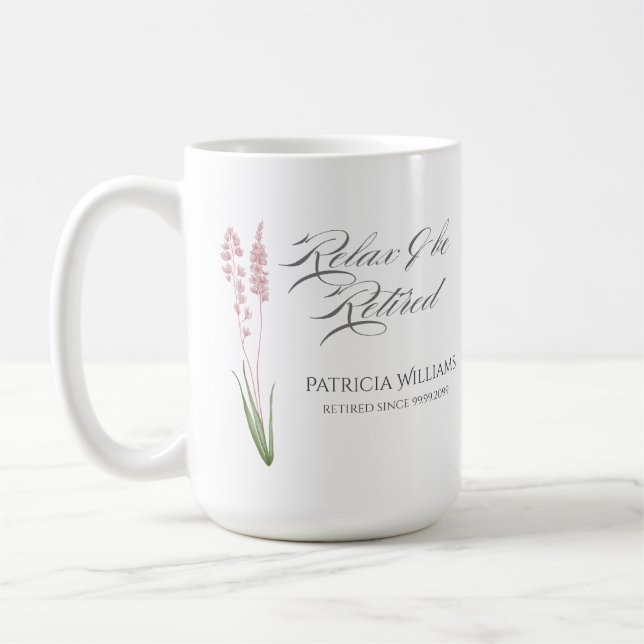 Caneca De Café Mulheres Elegantes Pastel Wildflower Retirement Pa (Esquerda)