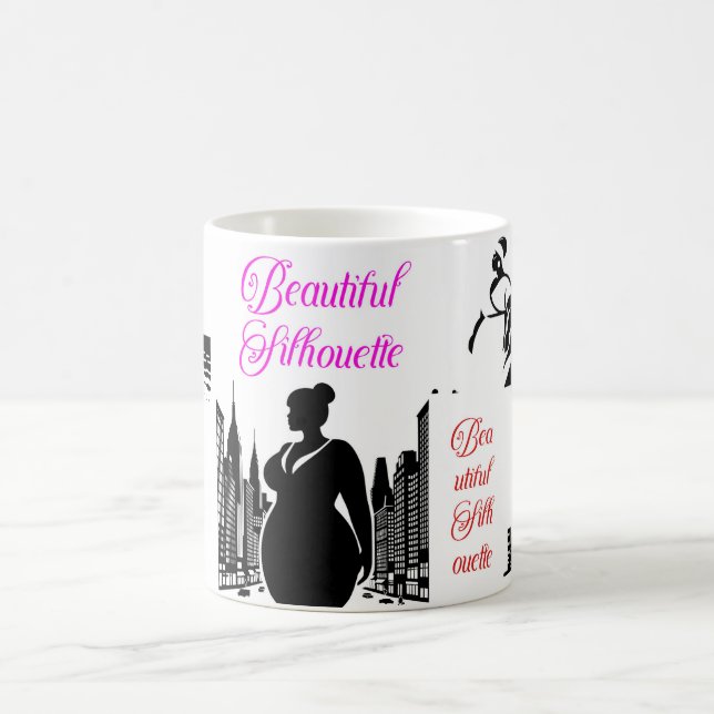 Caneca De Café Mulheres Elegantes Silhouette Mug: Meninas Curvas  (Centro)