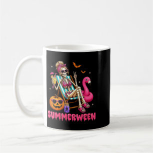 Caneca De Café Mulheres Esqueleto Flutuante no Verão do Halloween